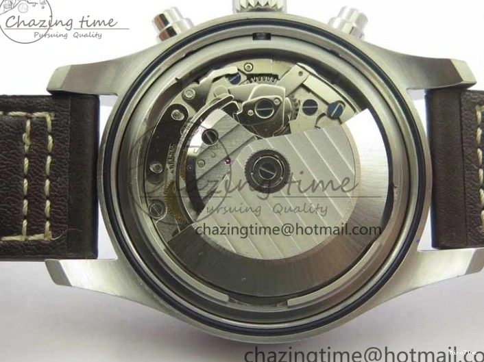 MIROTIME 0514 Pilot Chrono Spitfire IW387903 SS ZF 1:1 Best Edition Black Dial on Brown Leather Strap A OdorResistant 7127